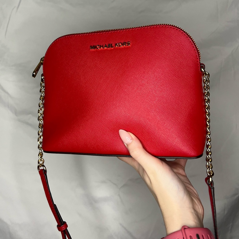 Michael Kors red crossbody bag